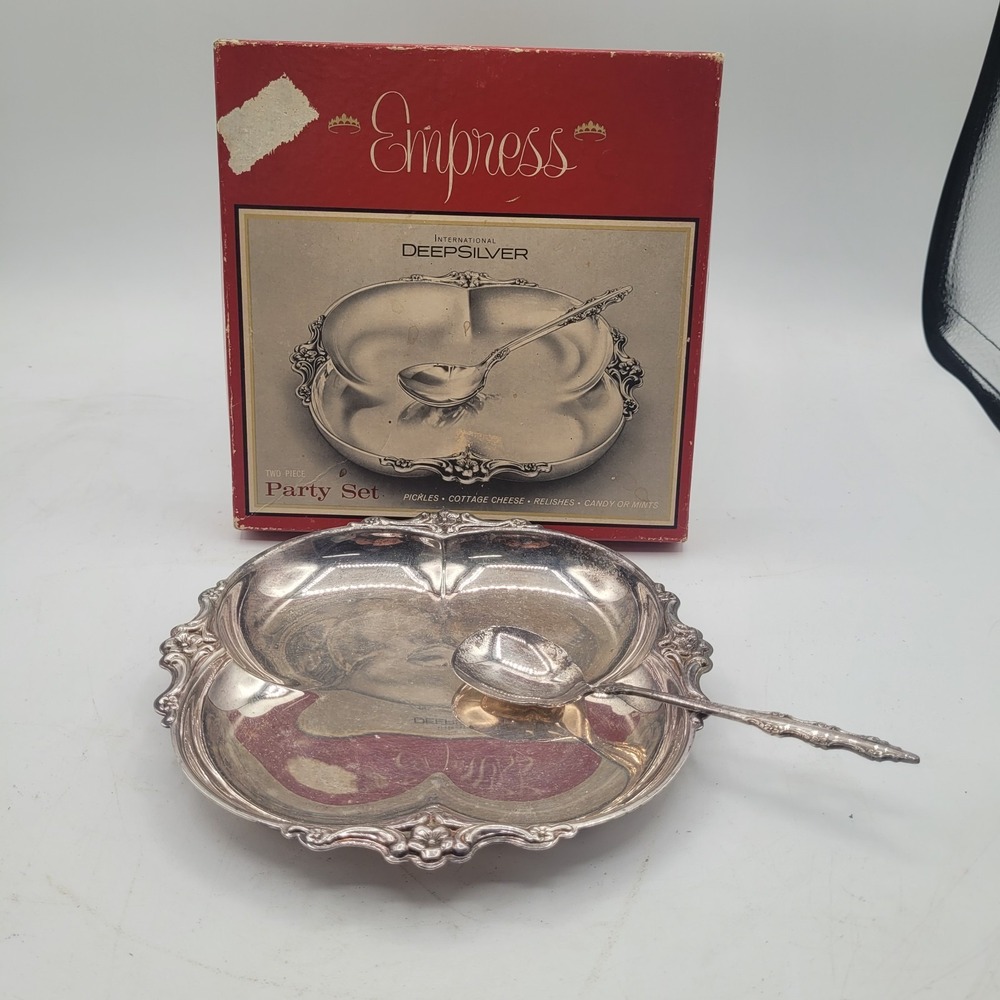 Empress International Deep‎ Silver Two Piece Party Set In Original Box 7"